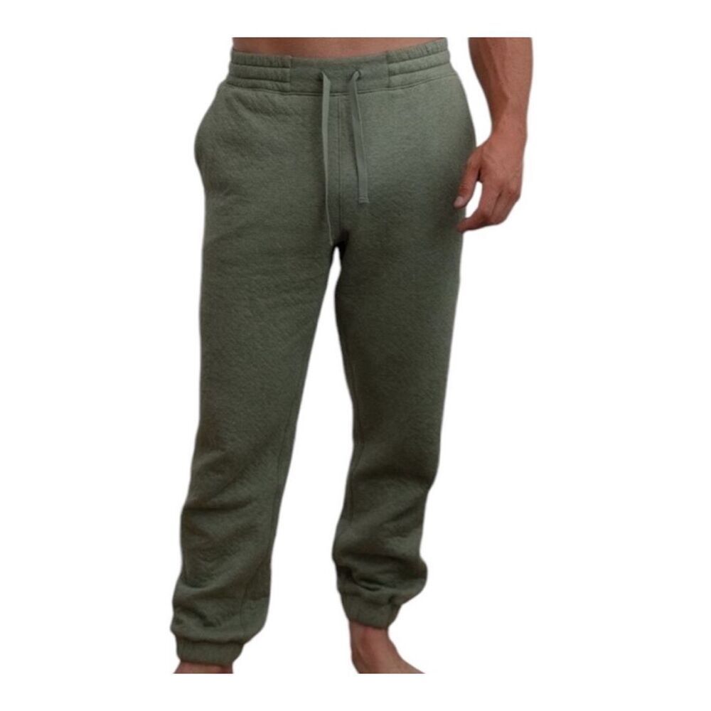 Lunya Lahgo Men’s Restore Pima Cotton Fleece Sweatpants Green Sz Large Green New